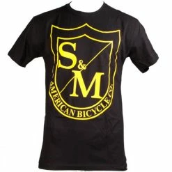 S&M Big Shield T-Shirt - Yellow On Black