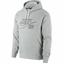 Nike SB Men's Pullover Skate Hoodie - Grey Heather/Black