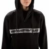 Stay Strong Cut Stripe 1/4 Zip Hoodie - Black/Grey