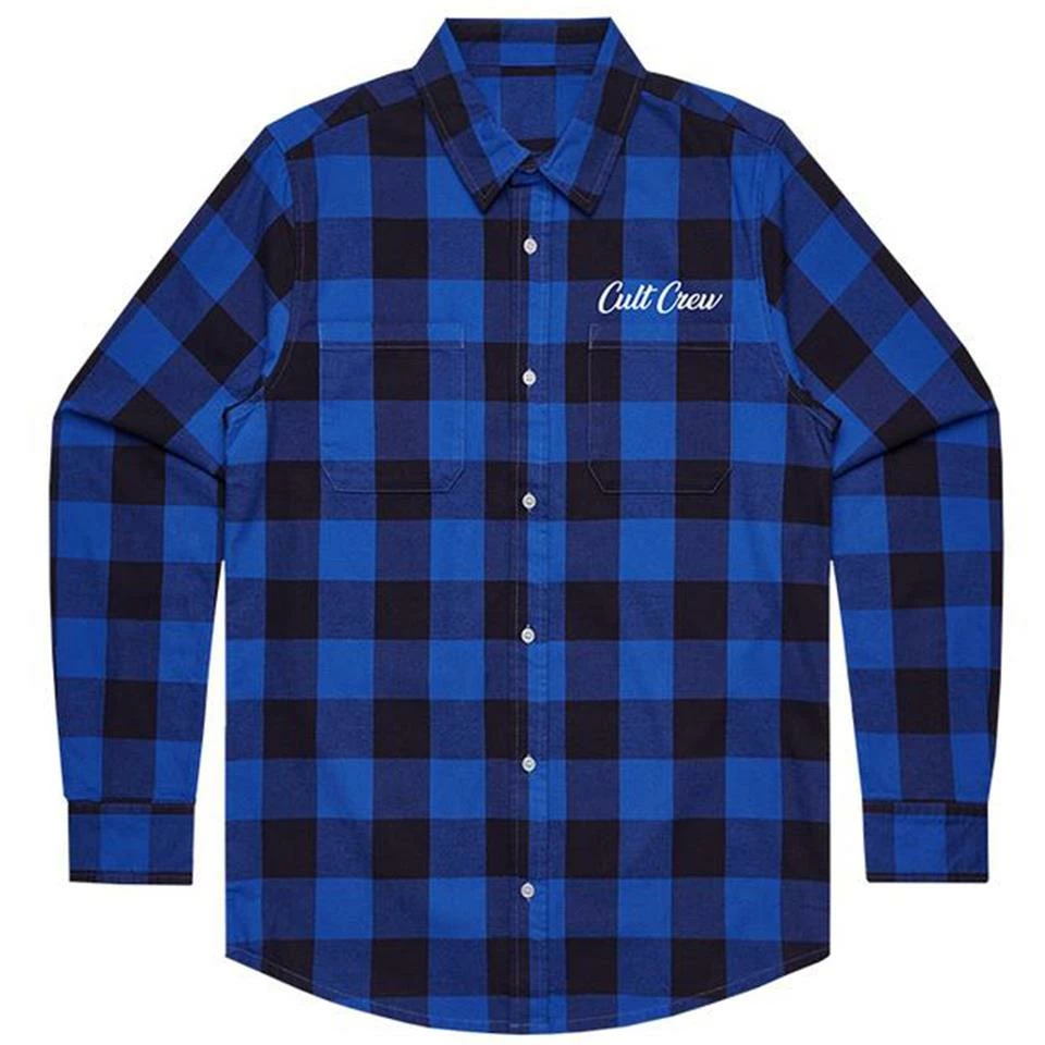 Cult Script Flannel Shirt - Blue