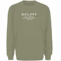 Eclat Techno Embroidery Crewneck - Khaki/White