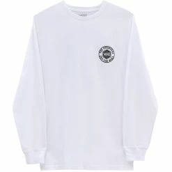 Vans Circle Checker Long Sleeve T-Shirt - White