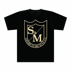 S&M Big Shield T-Shirt - Cream On Black