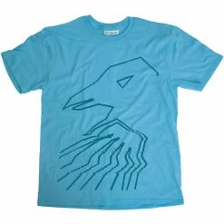 Shadow Distorted Line T-Shirt - Pool Blue