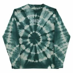 Vans Logo Tie Dye Long Sleeve T-Shirt - Desert Sage/Botanical Garden
