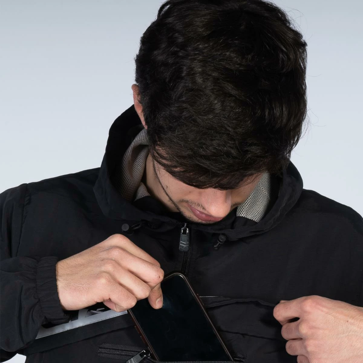 Stay Strong Reflective Stripe Quarter Zip Jacket - Black - Image 4