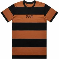 Cult Wide Stripe T-Shirt - Copper