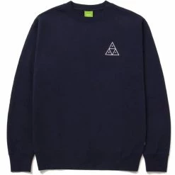 Huf Essentials Triple Triangle Crew - Navy