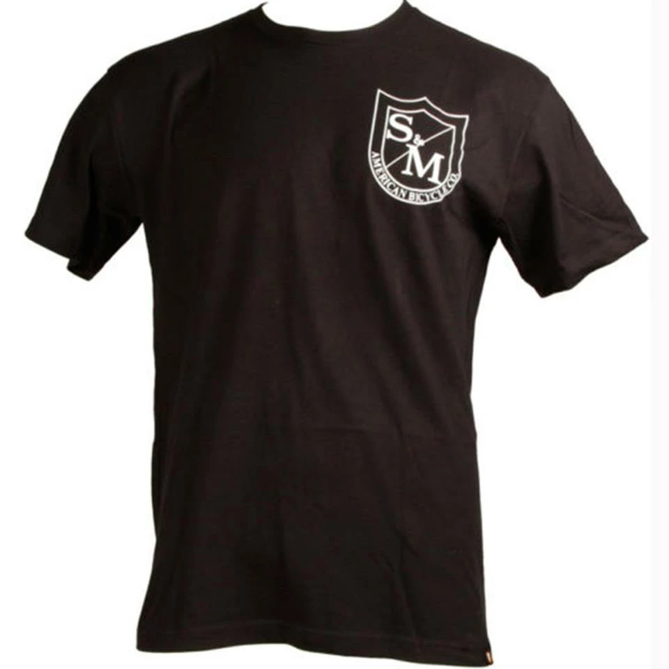S&M Big Shield T-Shirt Front/Back Print - Black