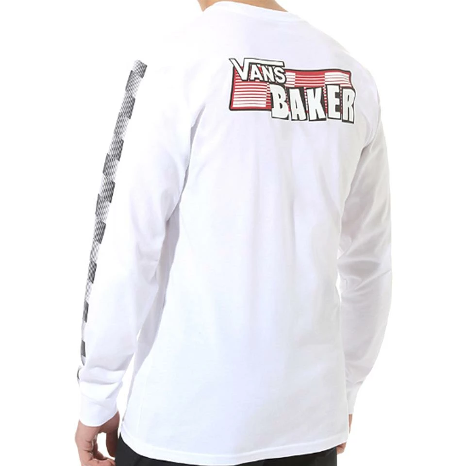 Vans X Baker Speed Check Long Sleeve T-Shirt - White - Image 2