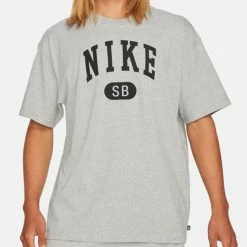 Nike SB Collegiate T-Shirt - Dark Grey Heather/Black