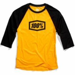 100% Essential 3/4 Sleeve Tech T-Shirt - Goldenrod